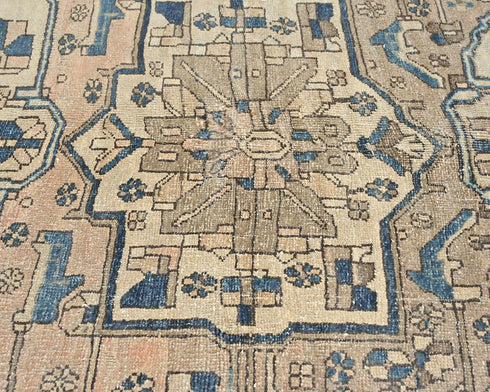 11 Ft Vintage Brown Persian Style Hand Knotted Low Pile Wool Runner Rug